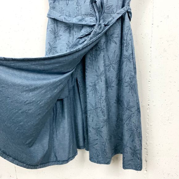 Toad&Co Womens Cue Wrap Short Sleeve Dress Pockets Blue Floral Print Size Small - Picture 9 of 10